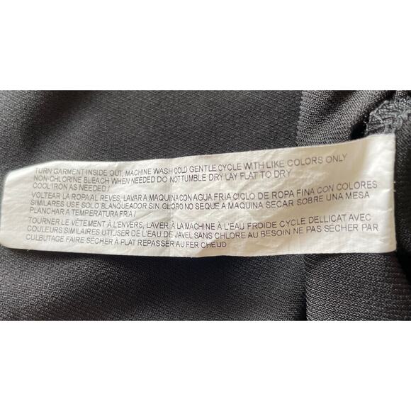 Eloquii Midi Dress Black Surplice Neck Stretchy 3/4 Sleeves Elastic Waist Sz 18 - Picture 8 of 11